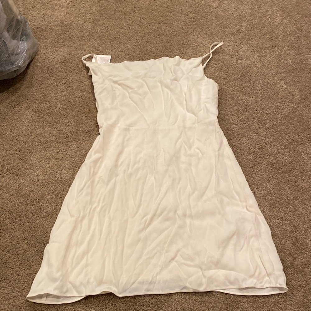 white square neck dress size medium